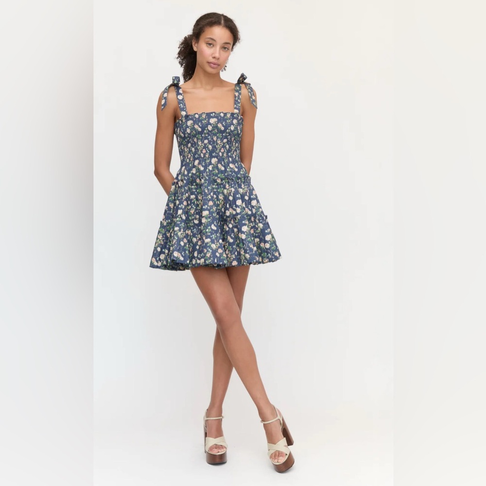 Hill House The Ribbon Charlotte Nap Dress in Navy Bluebonnet